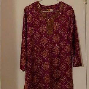 Brand new maroon Indian bandini top